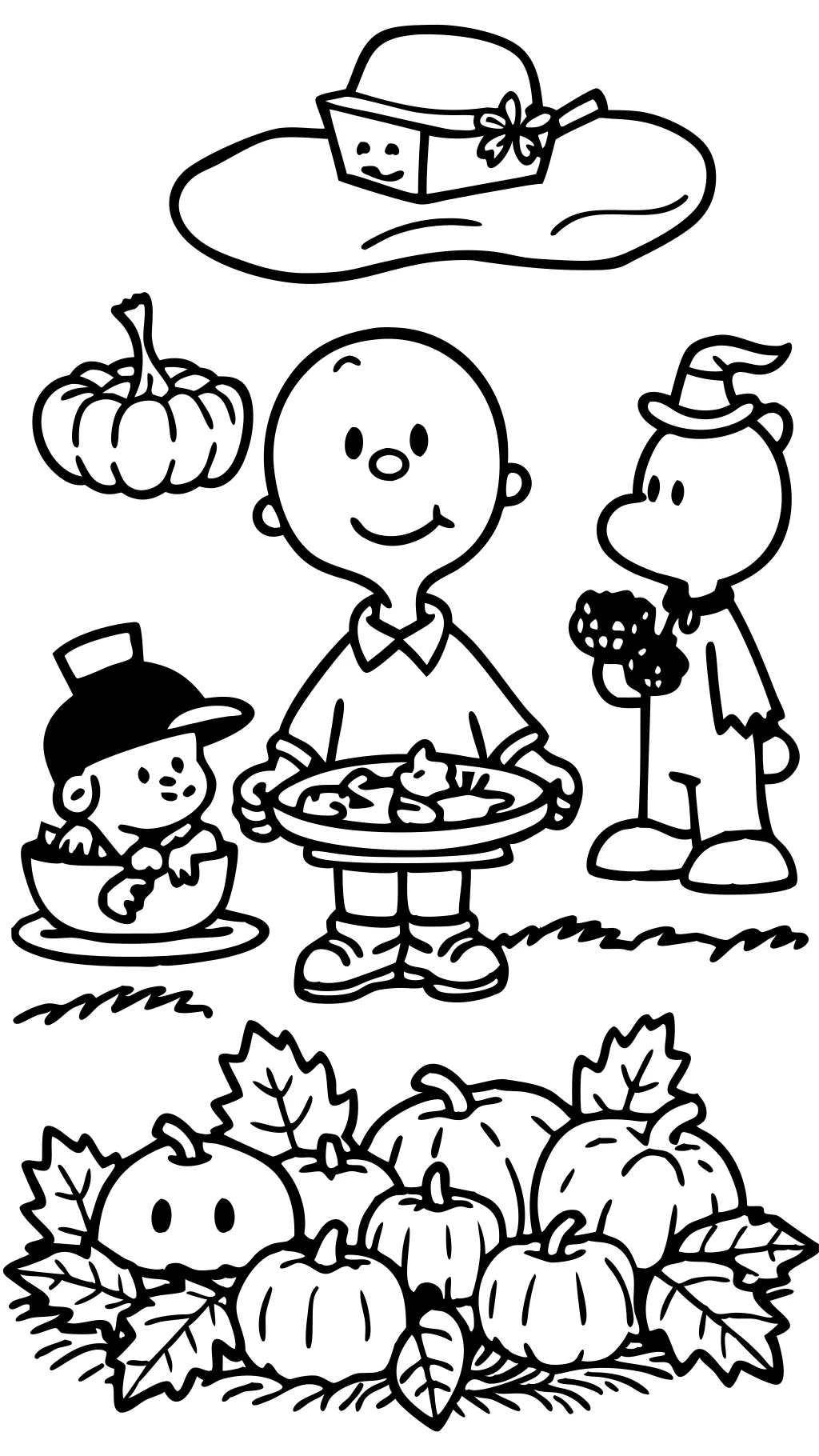 charlie brown thanksgiving coloring pages